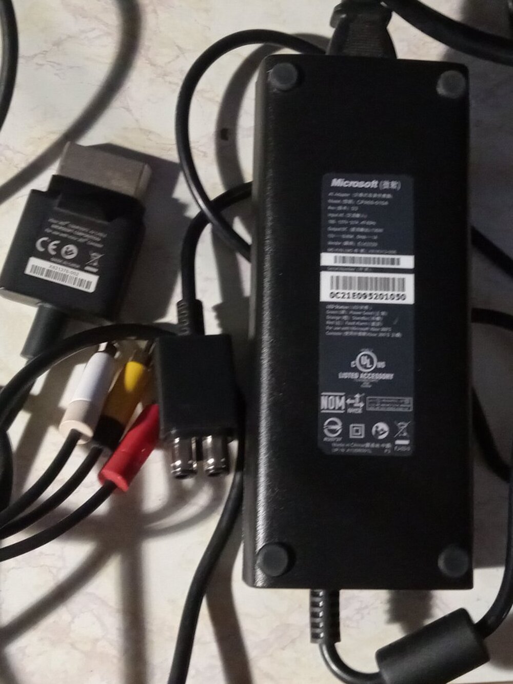 Xbox 360 S Model AV Cord + AC Power Cable OEM Slim Model BUNDLE